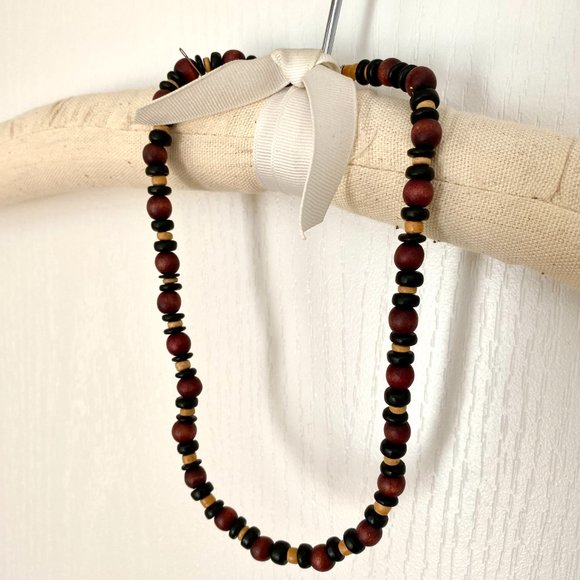 Handmade African Wood Bead Necklace - Picture 3 of 10
